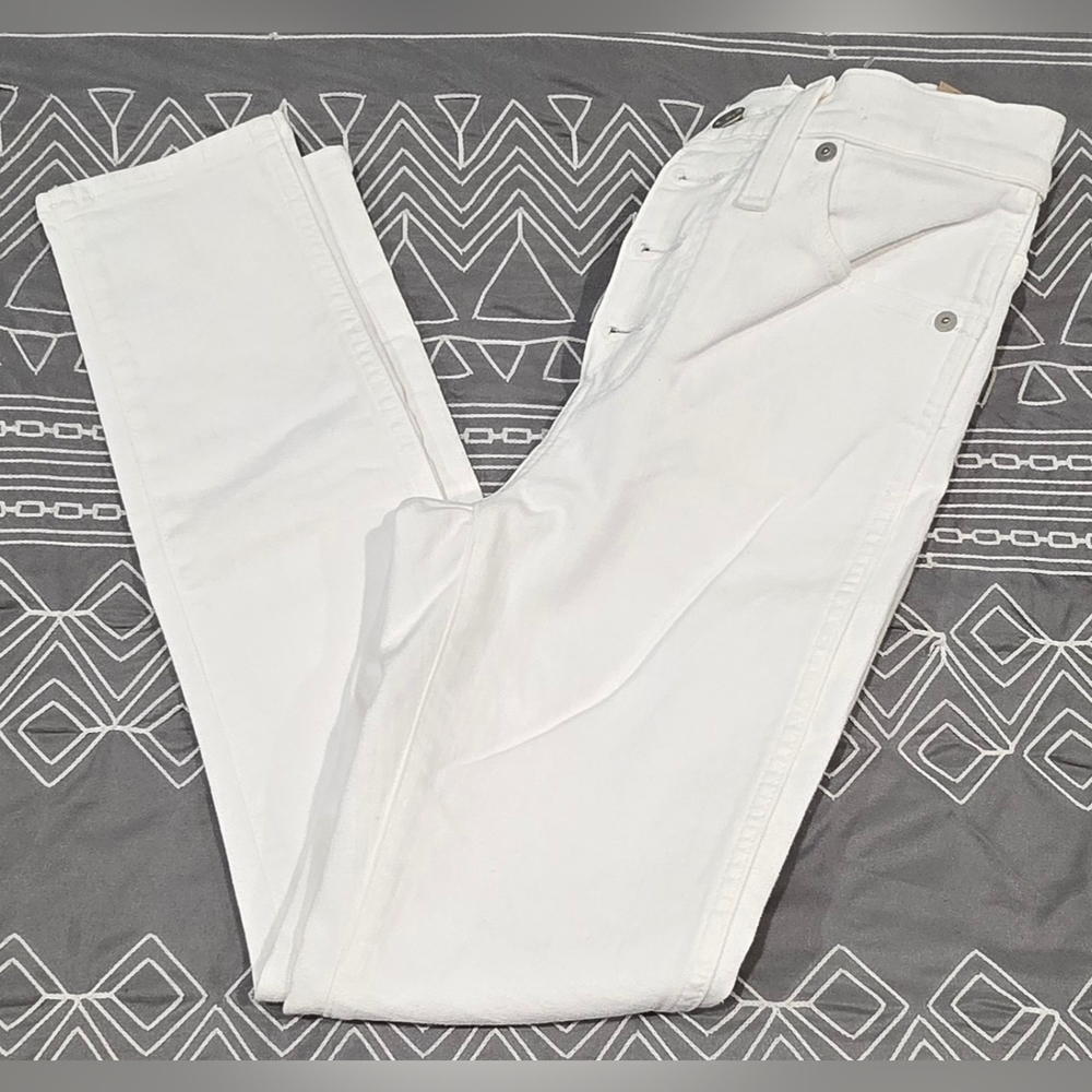 Madewell 10" High Rise Skinny Crop White Jeans Size 24